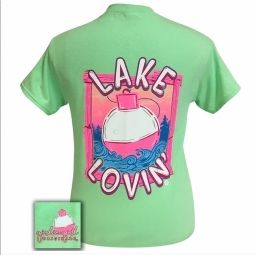Girly Girl Originals Lake Lovin’ Mint Green T-Shirt Tee NEW